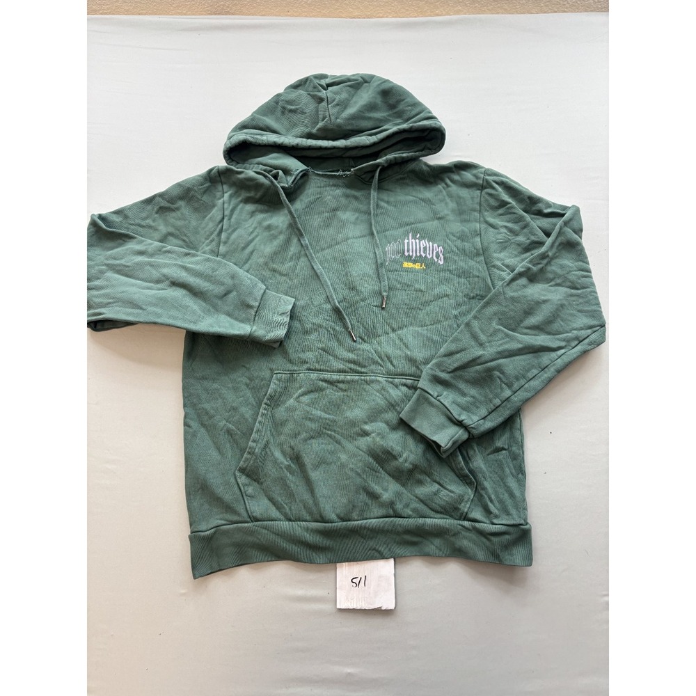 100 Thieves x Attack on Titan AOT Hoodie Mens Green Graphic Sweatshirt M